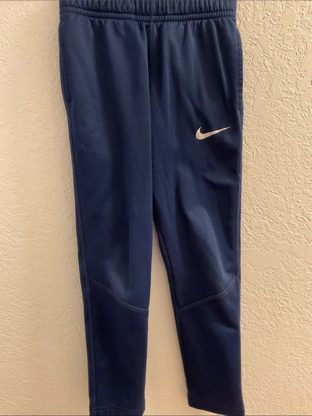 Nike Kids Dri-Fit Navy Blue Joggers with White Swoosh
